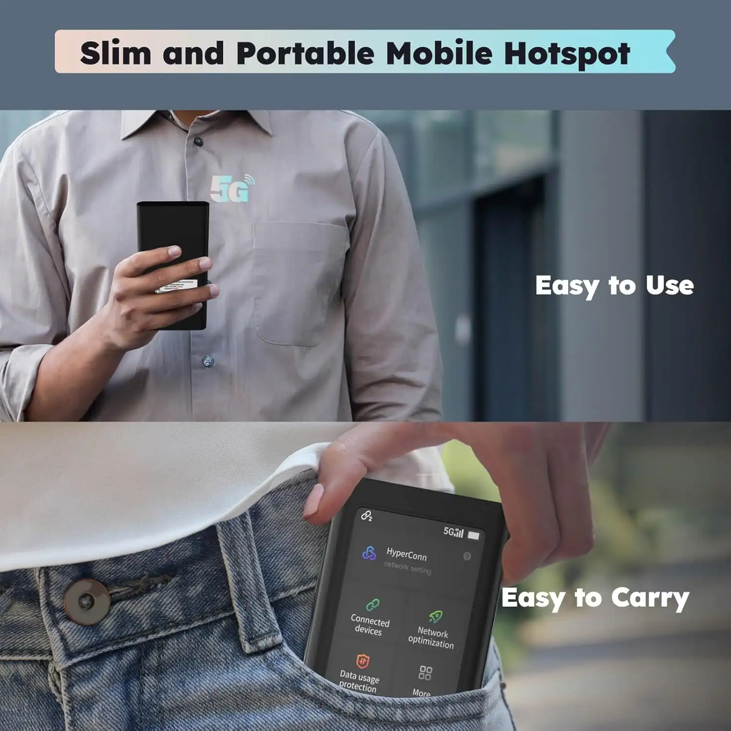 GlocalMe Numen Air 5G, No Contract or SIM Card Required, 16 Connected Devices, Global 1GB Data - 71SETC1